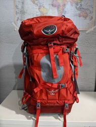 ［二手］OSPREY 美國 ARIEL 65L 女款 輕量登山背包 朱紅 ARIEL 65/登山包/登山/自助旅行/後背包