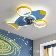 Simple Living Room Fan Lamp Bedroom Cartoon Lighting Children Ceiling Fan Lamp Ceiling Airplane Lamp