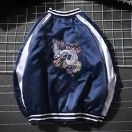 Men&amp;Women Trendy Embroidered Tiger Baseball Hip-hop Coat Sukajan Yokosuka Souvenir Jacket Youth er Jacket Streetwear