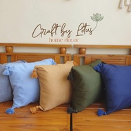 [40x40cm] Sarung Bantal Tassel / Rumbai Unik Sofa/Kursi/Kamar Tidur Polos - Katun Madinah