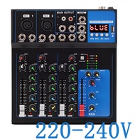 4 Channel Audio Mixer 48V Phantom Power Supply DJ 7 Channel Audio Mixer Recording System with Blueto