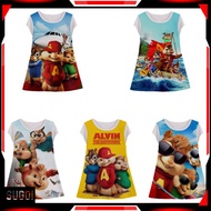 Alvin and the Chipmunks Children's Tunic Dress 3d Cute Alvin and the Chipmunks Girls' Clothes Ages 1