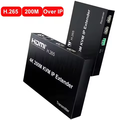 4K 200M HDMI IP KVM Extender h.265 Over Cat5e/6 Rj45 Ethernet Cable Video Transmitter Receiver Conve