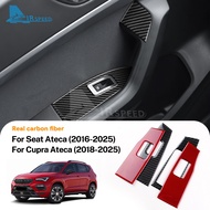 AIRSPEED Soft Carbon Fiber For SEAT Ateca Cupra Ateca Car Window Button Panel Decoration Sticker Int