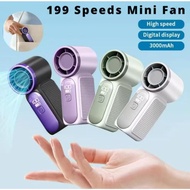 ( 199 Speed ) X688 Mini Turbo Fan Level 199 Speeds Adjustable Fan Super High Speed Rechargeable Desk