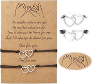 Elegant Material Bracelet for 2 with Hearts, Friendship Bracelets, Friendship Bracelet, Elegant Mate