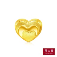 CHOW TAI FOOK 999 Pure Gold Pendant Double Heart R14270