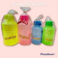 SUEGERR WATER BOTTLE 360ml, 750ml