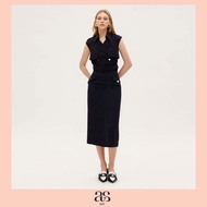 [asv ss24] Agnes Pencil Skirt กระโปรงผู้หญิง ทรงเอ แต่งพับกระเป๋าหน้าและกระดุมทอง