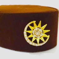 990 5cm Kerongsang Songkok Bulan Bintang Songkok Gold Silver