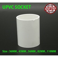 UPVC PIPE FITTING BRAND BBB (BINA) SOCKET | WHITE PUTIH BEST QUALITY SIZE 36MM 43MM 56MM