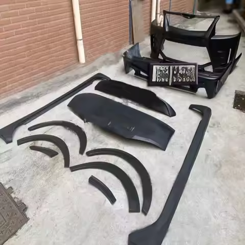 Custom ESSEX HOOD Wheel Side Skirts Narrow Body Kit Bus Rear Front bumper HIACE 200 series 2005-2018