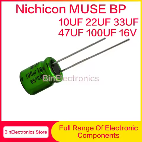 10Pcs 16V22UF Nichicon MUSE BP ES Nonpolar Bipolar HiFi Audio Capacitor 10uf 33uf 47uf 100uf 16V Gre