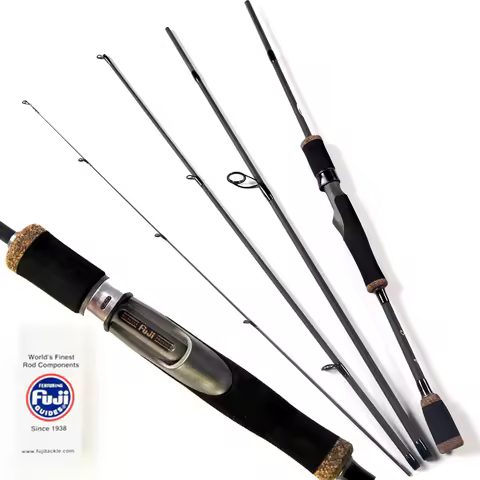 E Eurasian Sports Travel Spinning Fishing Rod, Fuji Reel Seat, Fast Action, 2.1m, 4 Sections, UL Lak