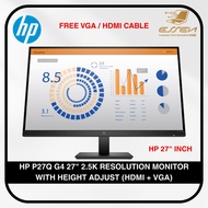 HP 27" P27Q G4  2.5K RESOLUTION MONITOR WITH HEIGHT ADJUST (HDMI + VGA)