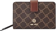 Women's Lockup 9s French, Designer, Trend, Wallet, id case, Brown Logo Mahogany, Medium