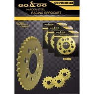 (SPROCKET SAJA) 428 HARDEN STEEL SPROCKET SPOKET GOLD YAMAHA LC135 RXZ Y15 Y15ZR Y16 Y125Z 125Z LAGE