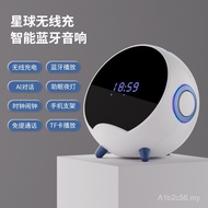 Speaker Bluetooth Planet dengan Pemegang Telefon, Pengecas Tanpa Wayar, Speaker Pintar AI, Menyokong