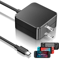 60W Charger for Nintendo Switch 2 & Steam Deck - PD 3.0 Fast Charging Power Supply with 5.9FT Cable,