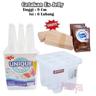 CETAKAN ES LILIN / JELLY (6 LUBANG) FREE STICK ES KRIM & SUSU KENTAL MANIS