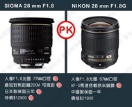 【全新品 三年保固】SIGMA 28mm F1.8 EX Macro 挑戰 NIKON 28mm F1.8 G