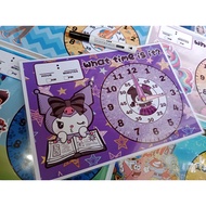Laminated Clock for Kids