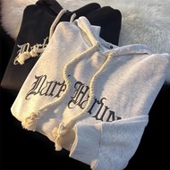 【Plus Size M-8XL】Man Long Sleeve Hoodie Fashion Retro Letters Print Hooded Streetwear Pullover Sweat