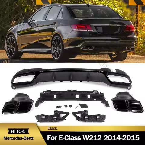 E63 Look Rear Diffuser Exhaust Tips For Benz E-Class W212 2014-2015