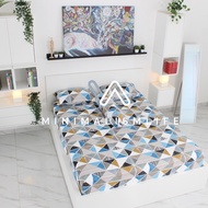 IDDEA VINTAGE MICROFIBER BEDSHEET - TC350 PYRAMID biru - BEDSHEET 90X200 120X200 160X200 180X200