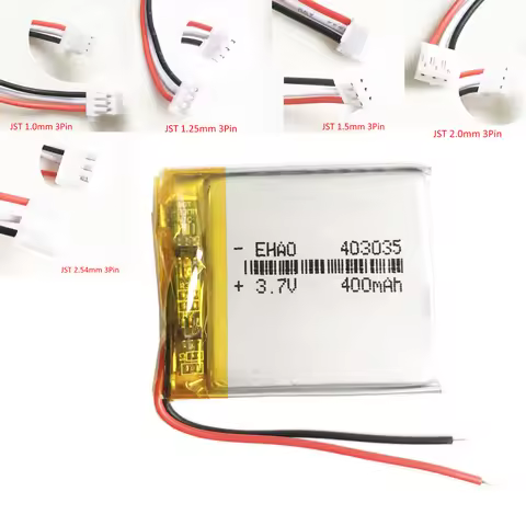 3.7V 400mAh Lithium Polymer LiPo Rechargeable Battery 403035 + JST 3Pin Plug For Mp3 DVD CAMERA GPS 