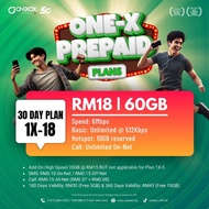 ONEXOX SIMKAD PREPAID 3.0 1X-18【50GB】1X-22【100GB】1X-35 【450GB】1X-48 【350GB】 4G/5G LTE 6MBPS - HIGHSP