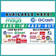 ◭ ⇩ ∣ Maya and Gcash tarpaulin with load and billspayment