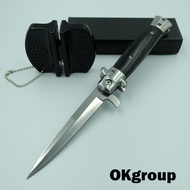 OKgroup Folding knife/// มีดพับพกพา Italian stiletto knife ยาว9.0นิ้ว ระบบดีดใบมีดแรง ตัวล็อคดี สวยง