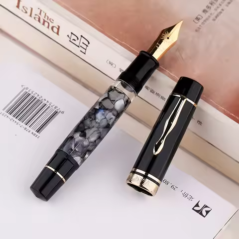 MAJOHN P139 Piston Resin Fountain Pen #6, #8 EF/F/M Nib, All Brass Piston System Large Capacity Ink 