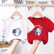 Retro Tshirt AQ Toddler Short Sleeve Tee Cartoon Unicorn Print Basic Design Baju T Shirt Perempuan Kanak Kanak 復古 T恤 Retro Tshirt