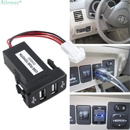 Aitemay Dual USB Car Charger 12V 24V To 5V 2.1A 2 Port USB 2.0 Vehicle Car Power Inverter Converter For TOYOTA