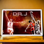 Julius Erving Philadelphia Irving Dr. J NBA Basketball Star Tin Painting Metal Poster Player Card Sh