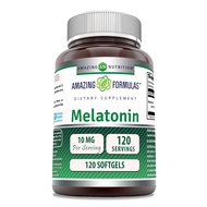 Amazing Nutrition Melatonin Supplement | 10 Mg Per Serving | 120 Softgels | Non-GMO | Gluten Free | 