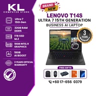 Lenovo ThinkPad T14s Gen 6 AI Laptop Ultra 7 15th Gen 32GB RAM 7400MHz 1TB SSD Touch | 3 Years Lenov