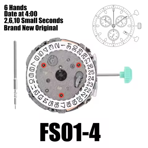 Japan FS01 Movement FS01-4 Movement 6 Hands 2.6.10 Small Seconds Date Display Inclined At 4:00
