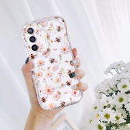 1pc Fresh Daisy Bee Floral Cute Cartoon Minimalist Flower Plant Insect Fashion, Transparent 3D Wave 