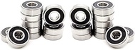 FKG R6-2RS 3/8"x7/8"x9/32" Deep Groove Ball Bearing Double Rubber Seal Bearings Pre-Lubricated, Set 