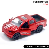 【Tap-Yee】1:36 Ford Raptor Pull Back Car รถกระบะ โมเดลรถ Diecast Alloy ของเล่นรถสําหรับเด็กผู้ชาย ของสะสม ของขวัญ
