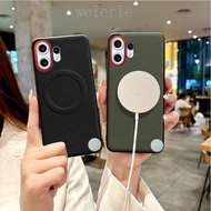 For Nothing CMF Phone 2 Pro Case Luxury PU Leather Magnetic Wireless Charging Protective Back Cover 