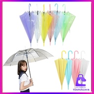 OST Transparent Umbrella Korean Japanese Style Plain Colorful Umbrella DOFF Folding Clear Beautiful 