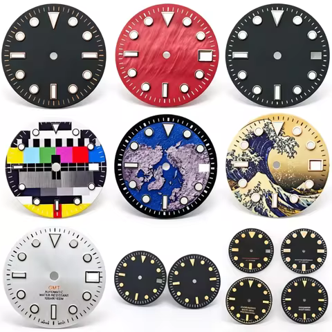 28.5mm Diver's Watch Dial Vintage MOP Triangular Marker No logo For Seiko Submariner NH35 4R35NH34 A