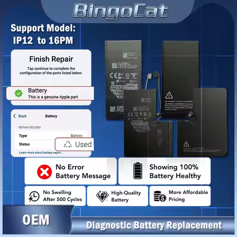5pcs Diagnostic Battery Show Genuine Parts 100% Healthy No Message Pop Up For Apple iPhone 12 13 14 
