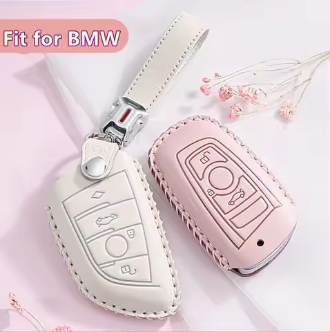 Car Leather Key Case Holder Chain For BMW X1 X3 X4 X5 X6 E90 E60 E36 E93 F15 F16 F48 G30 F11 F30 Int