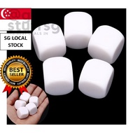 [SG FREE 🚚] 5Pcs 20Mm Blank Dice White Rounded Corner D6 Creative Children Teching Diy Dice