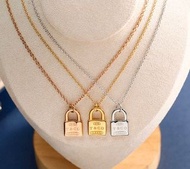 Tiffany Style 鎖頭鈦鋼項鍊 玫瑰金/金色/銀色 時尚輕奢鎖骨鏈